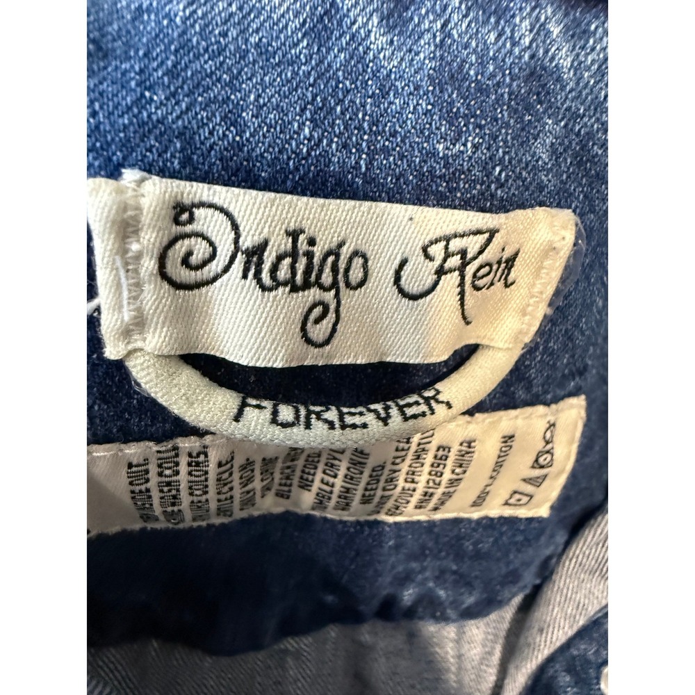 Indigo Rein Womens Medium Wash Denim Jean Trucker Jacket Blue M Demicore Cotton - Picture 4 of 13